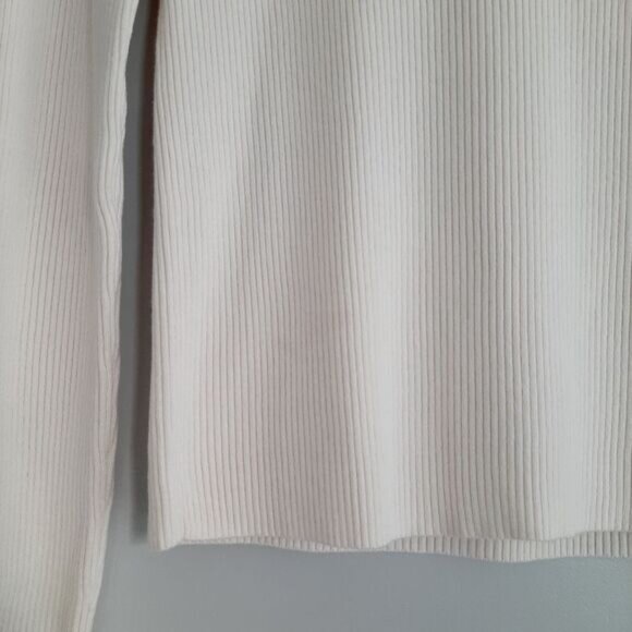 MAEVE / Anthropologie Turtleneck Button Cuffs Fine Rib Fitted Sweater M Flawed - Picture 6 of 16